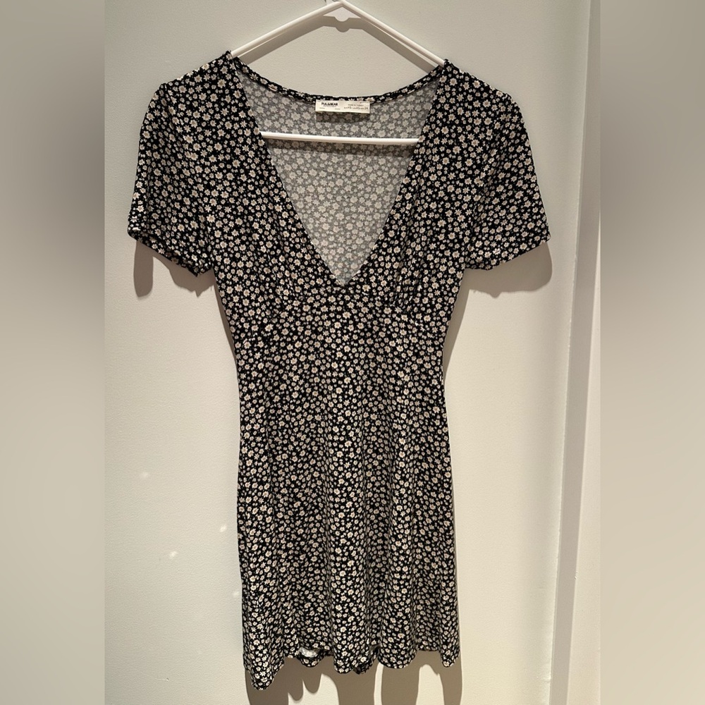 Floral Black and White Dress